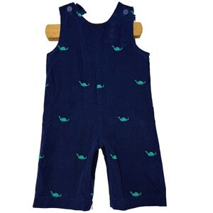 Funtasia Too Dallas Dinosaur Embroidered Jumpsuit 12M USA Cotton Corduroy Baby